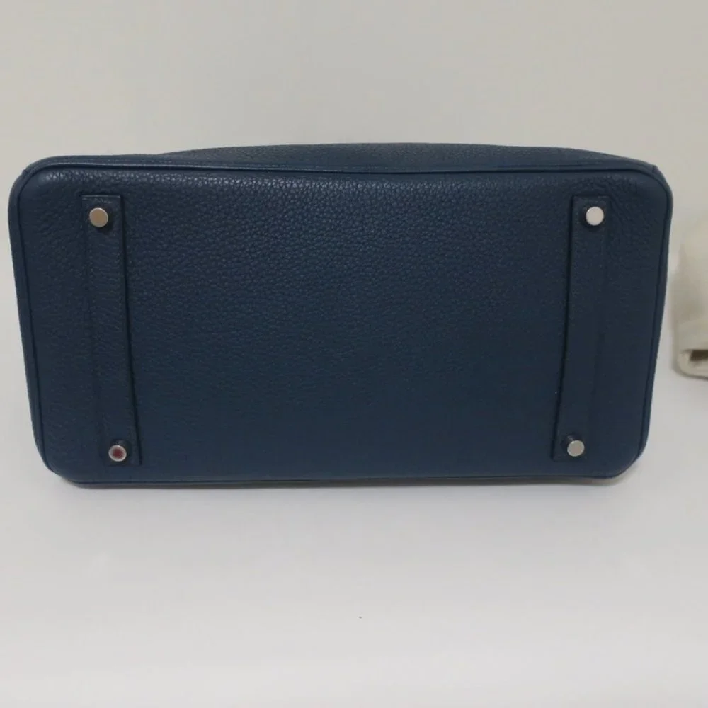 HERMES BIRKIN 35CM BLUE DE MALT CLEMENCE LEATHER PALLADIUM HARDWARE 2009 - Picture 14 of 16